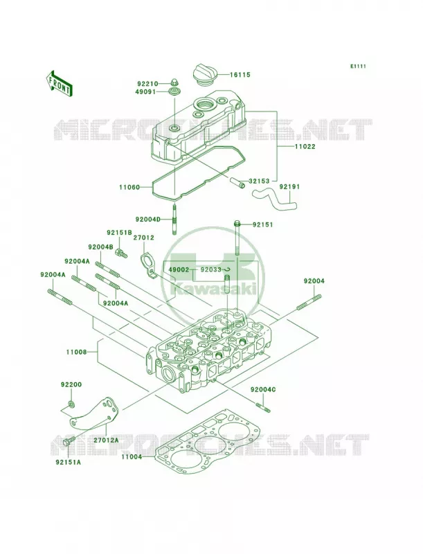 Cylinder Head Kawasaki MULE 950 2010 MULE 4010 TRANS4X4 DIESEL REALTREE APG HD  KAF950HAF