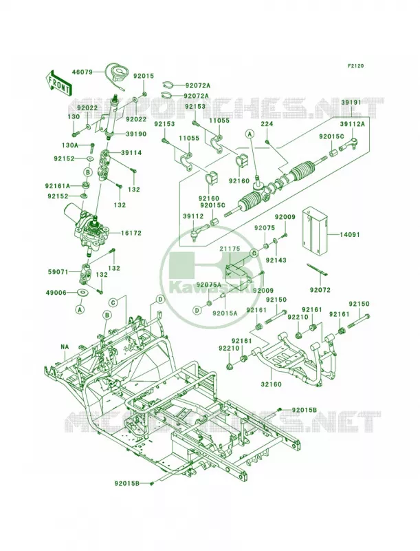 Frame Kawasaki MULE 950 2010 MULE 4010 TRANS4X4 DIESEL REALTREE APG HD  KAF950HAF