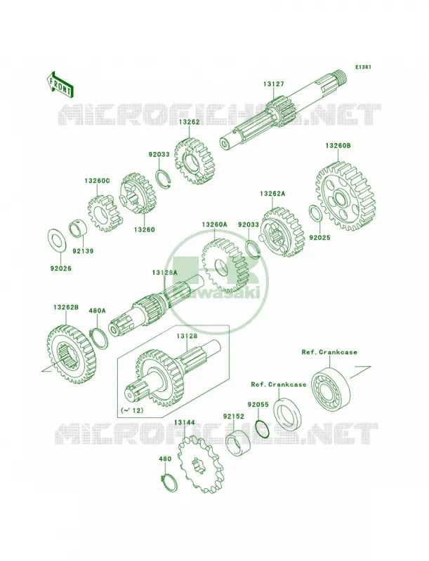 Transmission Kawasaki MOTOS 110 2012 KLX110  KLX110DCF