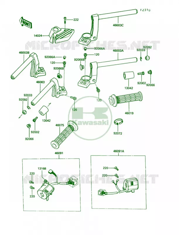 Handlebar Kawasaki MOTOS 1000 1990 Concours  ZG1000-A5