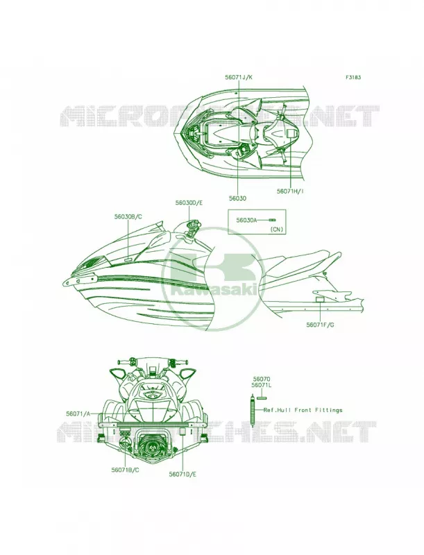 Labels Kawasaki JET SKI 1500 2014 ULTRA 310X SE  JT1500PEF