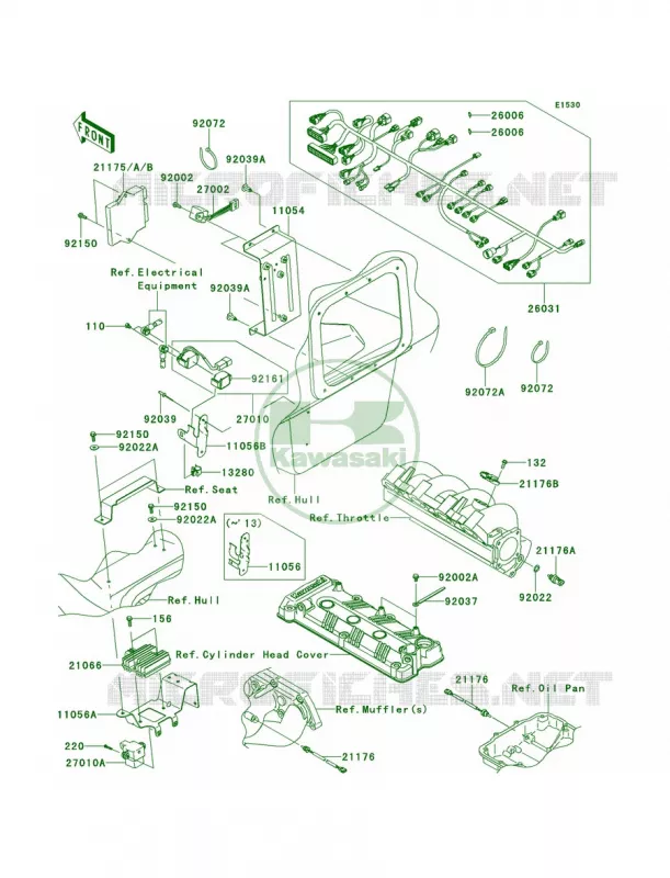 Fuel Injection Kawasaki JET SKI 1500 2012 ULTRA LX  JT1500KCF