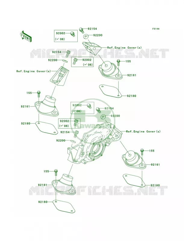 Engine Mount Kawasaki JET SKI 1500 2009 STX-15F  JT1500A9F