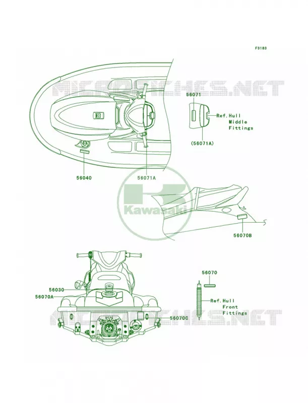 Labels Kawasaki JET SKI 1500 2009 STX  JT1500D9F