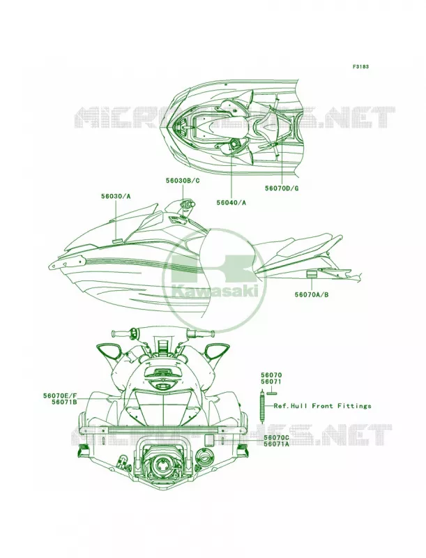 Labels Kawasaki JET SKI 1500 2009 ULTRA LX  JT1500G9F