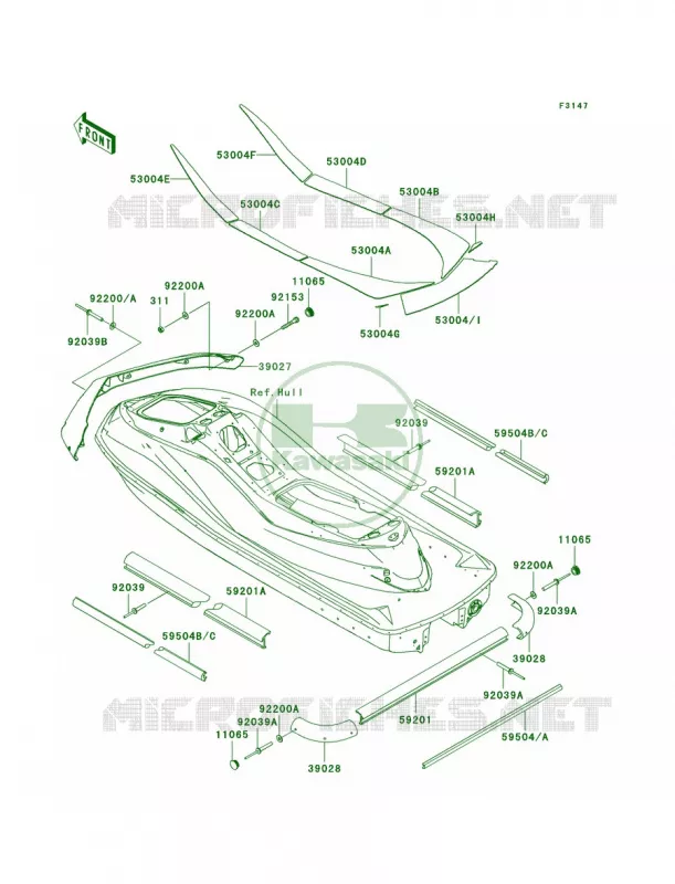 Pads Kawasaki JET SKI 1500 2009 ULTRA LX  JT1500G9F
