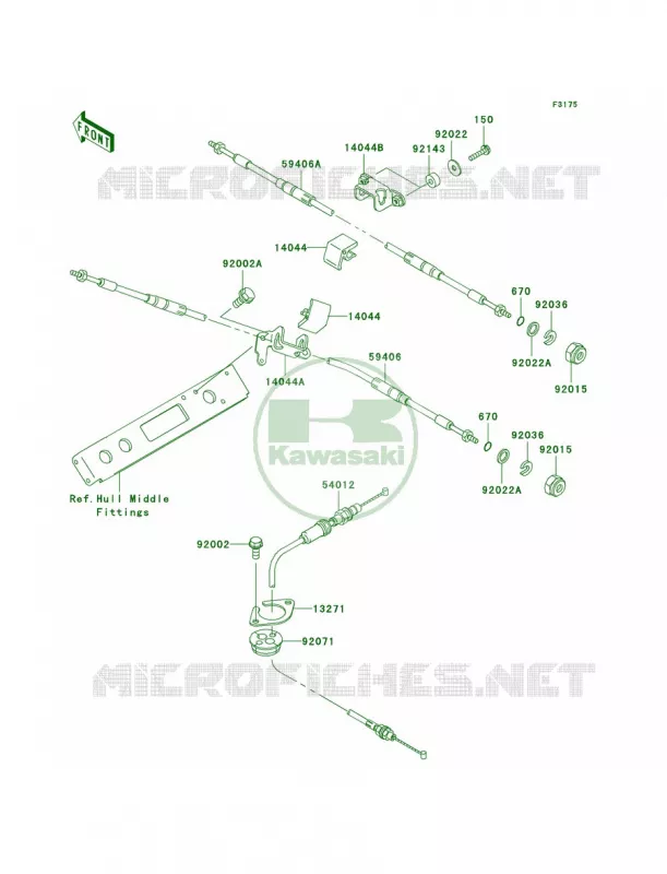 Cables Kawasaki JET SKI 1200 2007 STX-12F  JT1200D7F