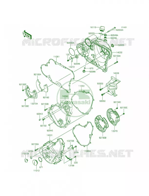 Engine Covers Kawasaki MOTOS 650 2015 KLR650  KL650EFF