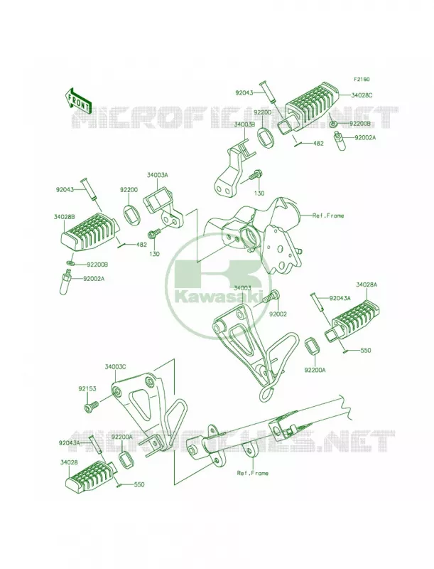 Footrests Kawasaki MOTOS 650 2015 KLR650  KL650EFF