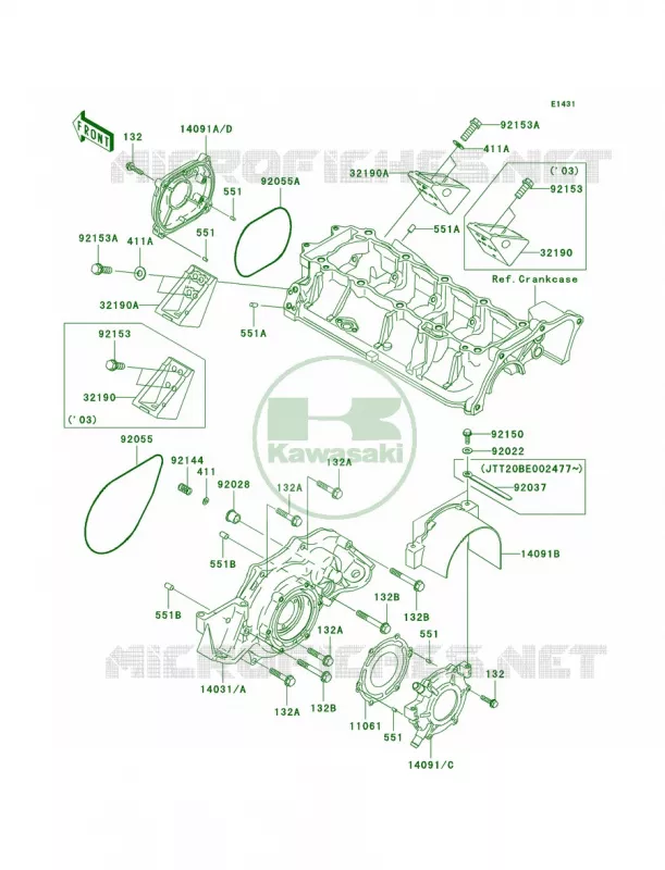 Engine Covers Kawasaki JET SKI 1200 2004 STX-12F  JT1200-B2