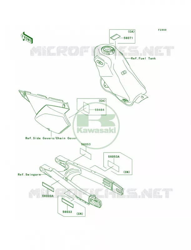 Labels Kawasaki MOTOS 250 2014 KLX250S  KLX250TEF