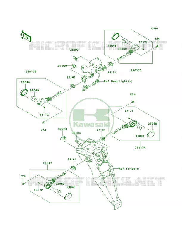 Turn Signals Kawasaki MOTOS 250 2014 KLX250S  KLX250TEF