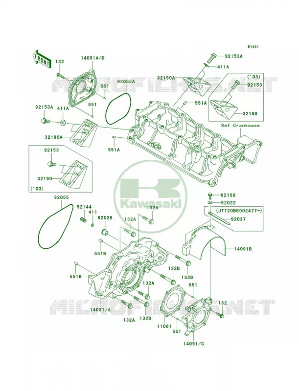 Engine Covers Kawasaki JET SKI 1200 2003 STX-12F  JT1200-B1