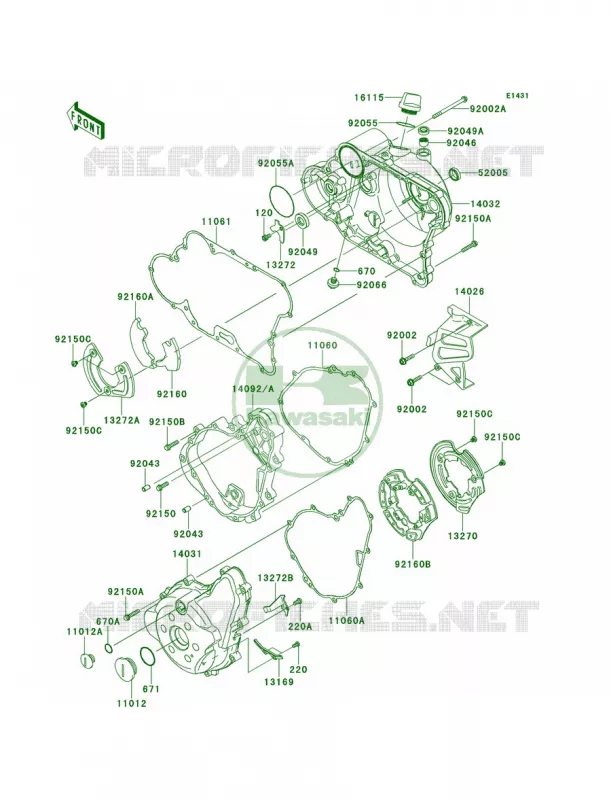 Engine Covers Kawasaki MOTOS 650 2014 KLR650  KL650EEF