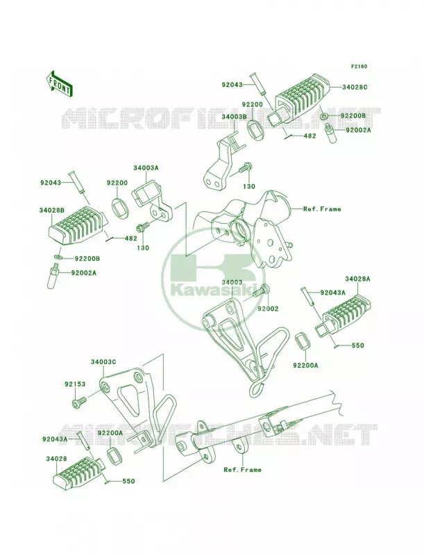 Footrests Kawasaki MOTOS 650 2014 KLR650  KL650EEF