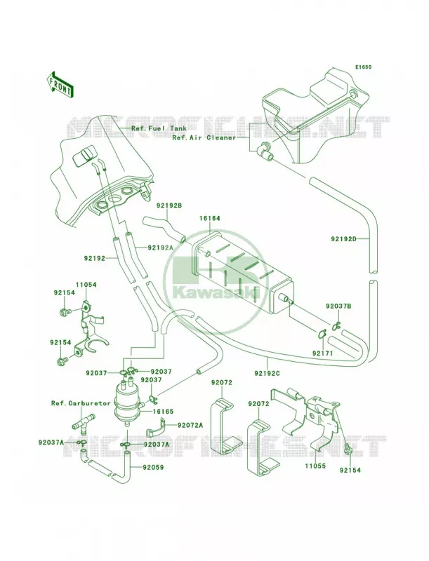 Fuel Evaporative SystemCA Kawasaki MOTOS 650 2014 KLR650  KL650EEF