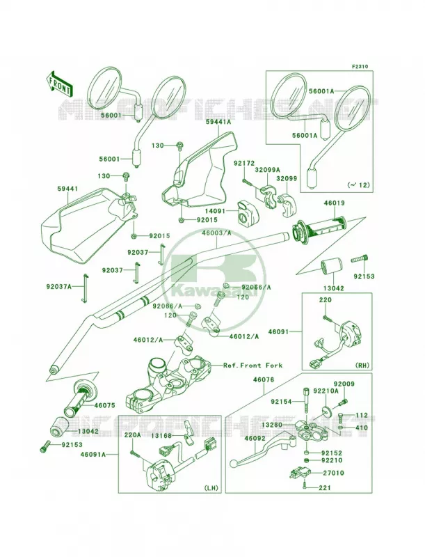 Handlebar Kawasaki MOTOS 650 2014 KLR650  KL650EEF