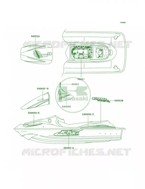 DecalsJTT20-A1 Kawasaki JET SKI 1200 2002 1200 STX-R  JT1200-A1