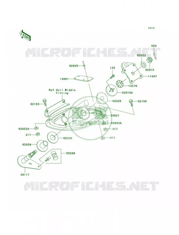 Handle Pole Kawasaki JET SKI 1200 2002 1200 STX-R  JT1200-A1