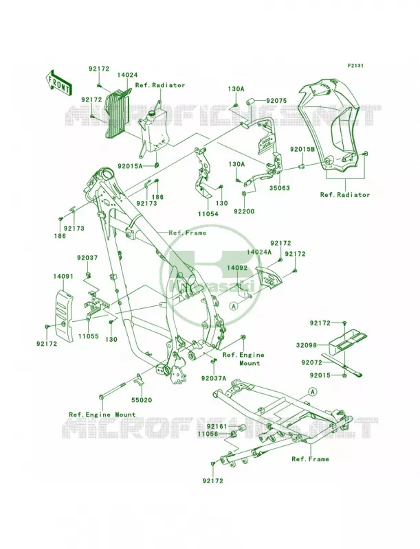 Frame Fittings Kawasaki MOTOS 650 2014 KLR650 New Edition  KL650EES