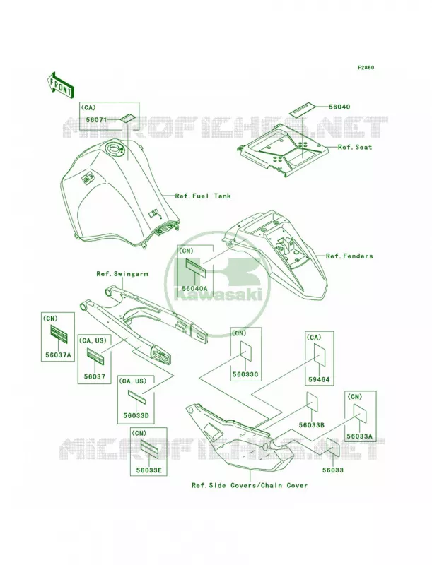 LabelsEBFECF Kawasaki MOTOS 650 2014 KLR650 New Edition  KL650EES