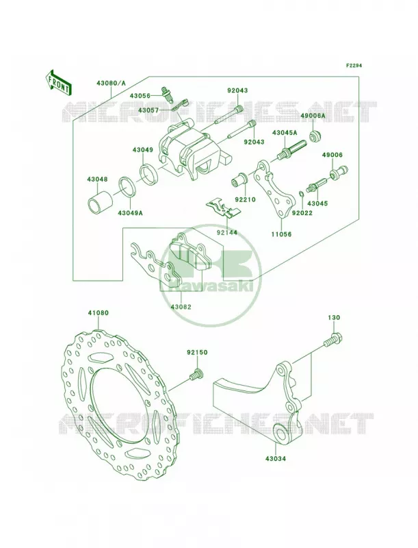 Rear Brake Kawasaki MOTOS 650 2014 KLR650 New Edition  KL650EES