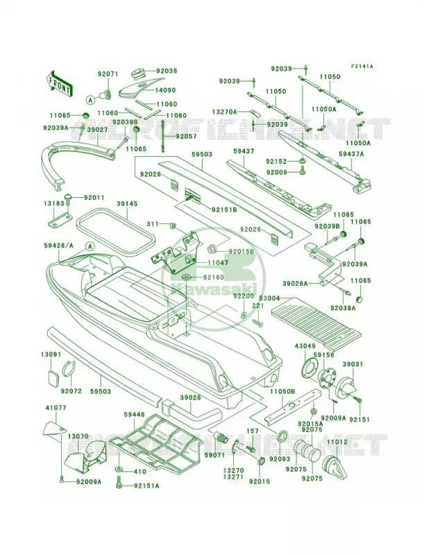 HullJS750-C2-C5 Kawasaki JET SKI 750 1999 SXI PRO  JS750-C2