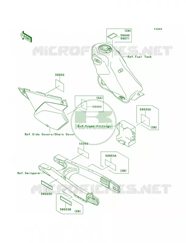 Labels Kawasaki MOTOS 250 2013 KLX250S  KLX250TDF