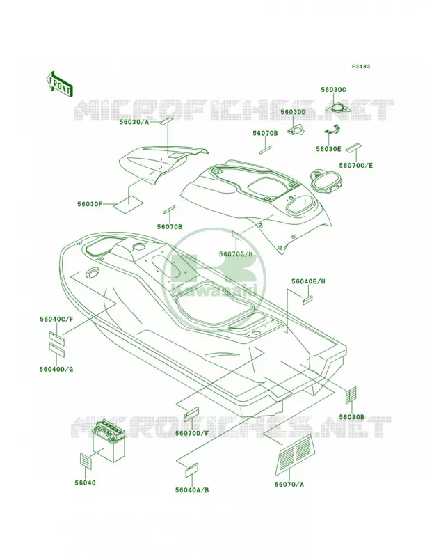 Labels Kawasaki JET SKI 900 1995 900 ZXI  JH900-A1