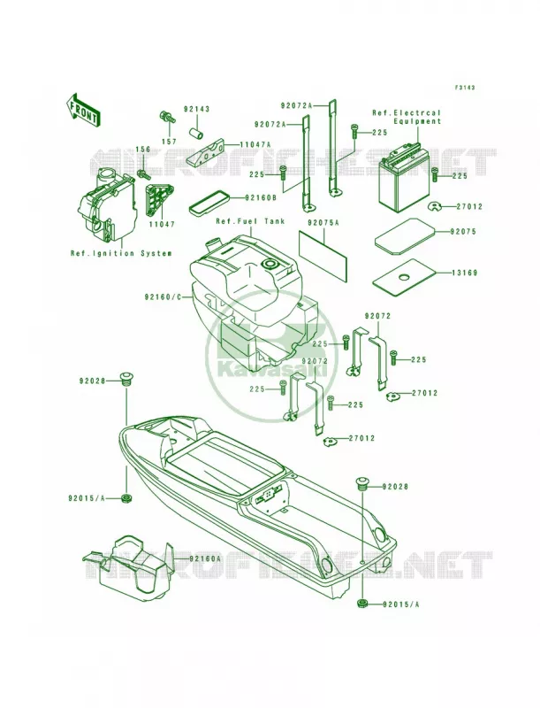 Hull Fittings Kawasaki JET SKI 750 1995 750 SX  JS750-A4