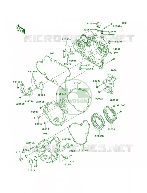 Engine Covers Kawasaki MOTOS 650 2013 KLR650  KL650EDF
