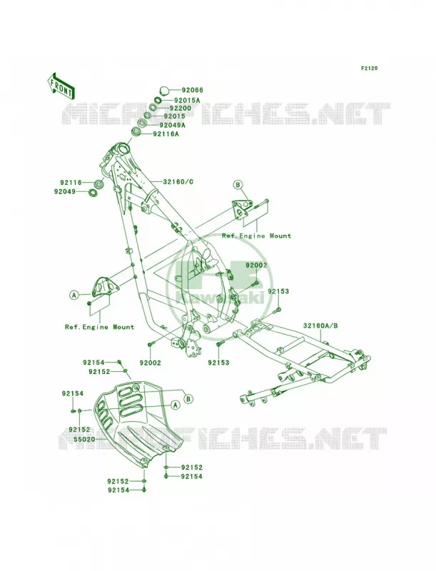 Frame Kawasaki MOTOS 650 2013 KLR650  KL650EDF