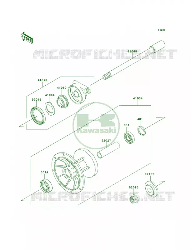 Front Hub Kawasaki MOTOS 650 2013 KLR650  KL650EDF