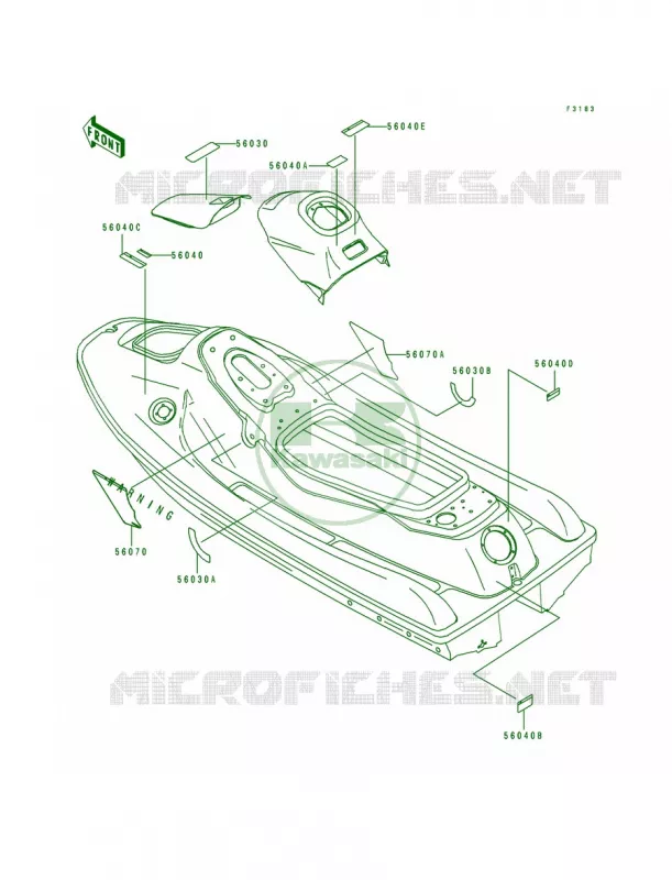 Labels Kawasaki JET SKI 750 1994 XIR  JH750-D1