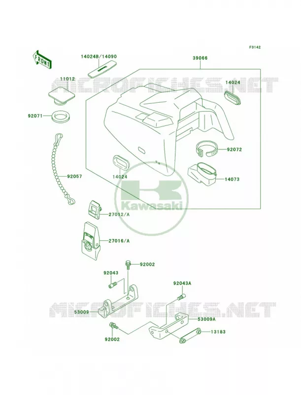 Engine Hood Kawasaki JET SKI 650 1993 X2  JF650-A8