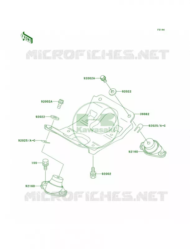 Engine Mount Kawasaki JET SKI 650 1993 X2  JF650-A8