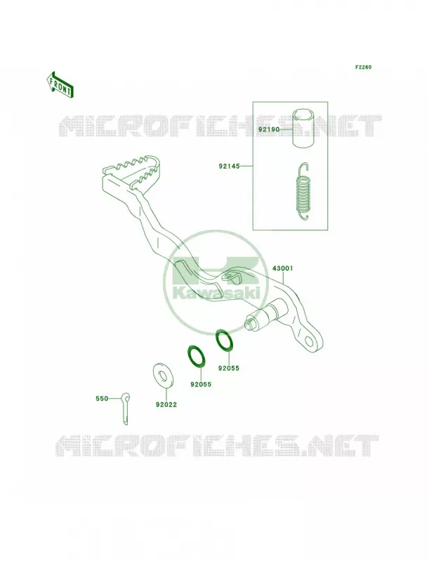 Brake Pedal Kawasaki MOTOS 250 2012 KLX250S  KLX250TCF