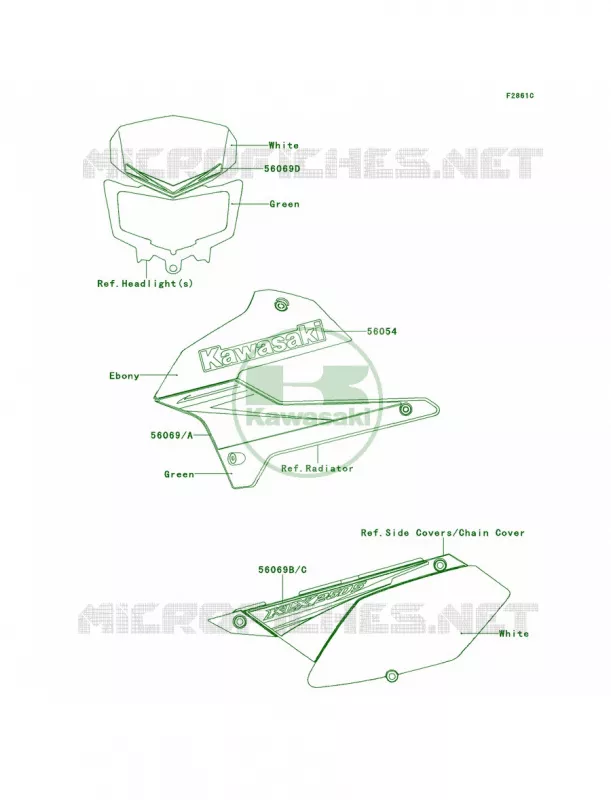DecalsGreenTAF Kawasaki MOTOS 250 2012 KLX250S  KLX250TCF