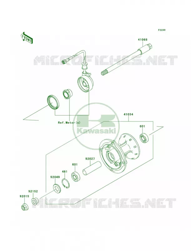 Front Hub Kawasaki MOTOS 250 2012 KLX250S  KLX250TCF