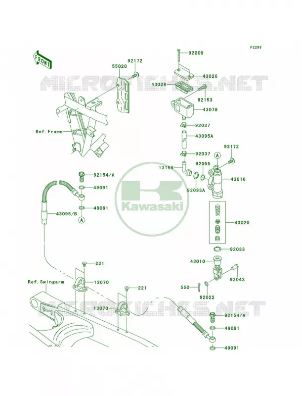 Rear Master Cylinder Kawasaki MOTOS 250 2012 KLX250S  KLX250TCF