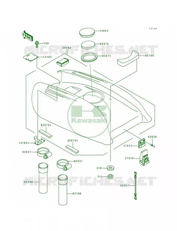 Engine Hood Kawasaki JET SKI 750 1993 750 SX  JS750-A2