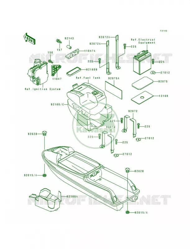 Hull Fittings Kawasaki JET SKI 750 1993 750 SX  JS750-A2