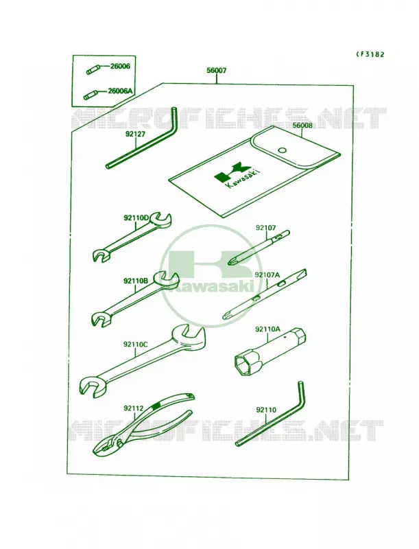 Tool Kawasaki JET SKI 650 1992 JET MATE  JB650-A4