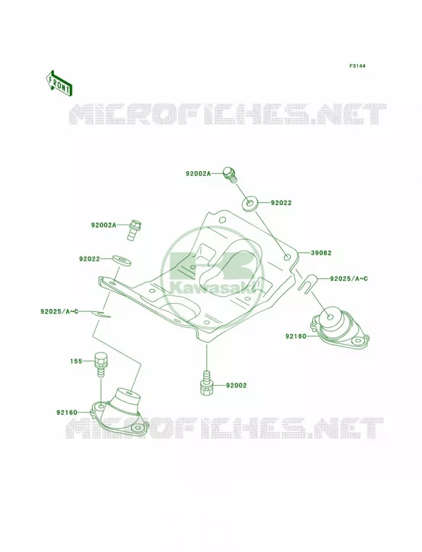 Engine Mount Kawasaki JET SKI 650 1992 X2  JF650-A7