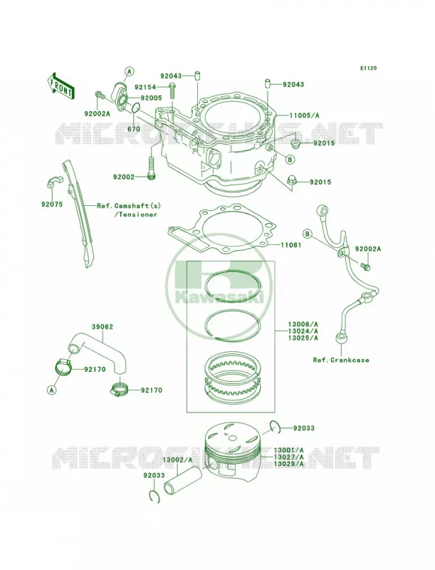 CylinderPistons Kawasaki MOTOS 650 2012 KLR650  KL650ECF