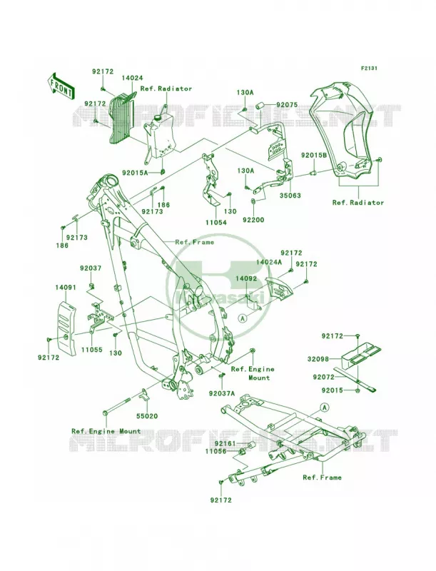 Frame Fittings Kawasaki MOTOS 650 2012 KLR650  KL650ECF