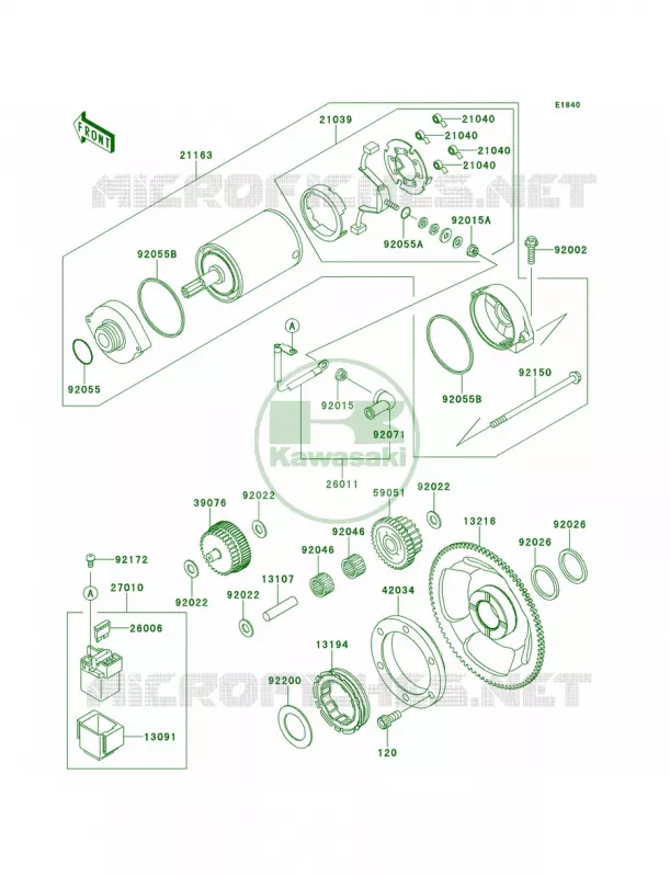 Starter Motor Kawasaki MOTOS 650 2012 KLR650  KL650ECF