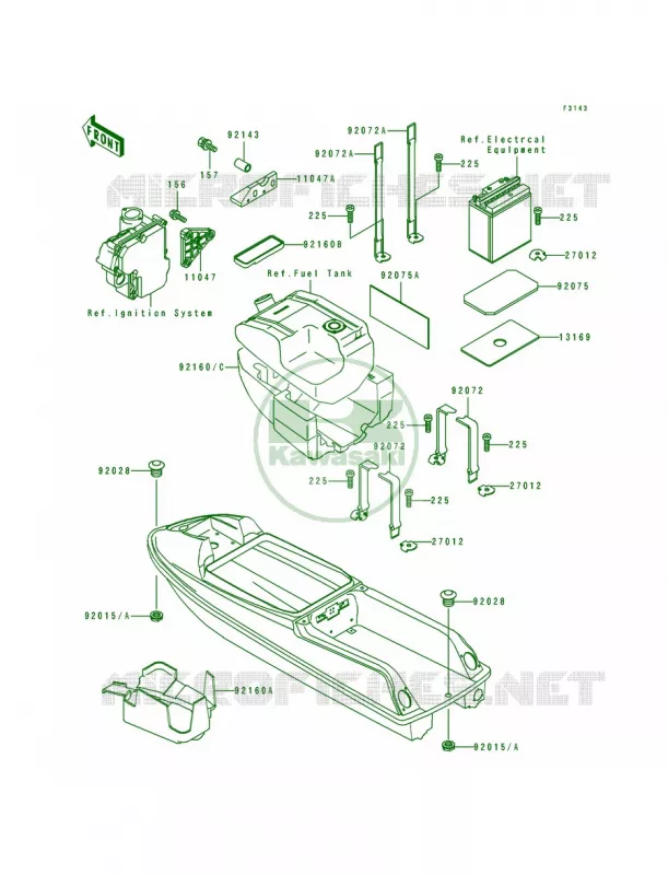 Hull Fittings Kawasaki JET SKI 750 1992 750 SX  JS750-A1