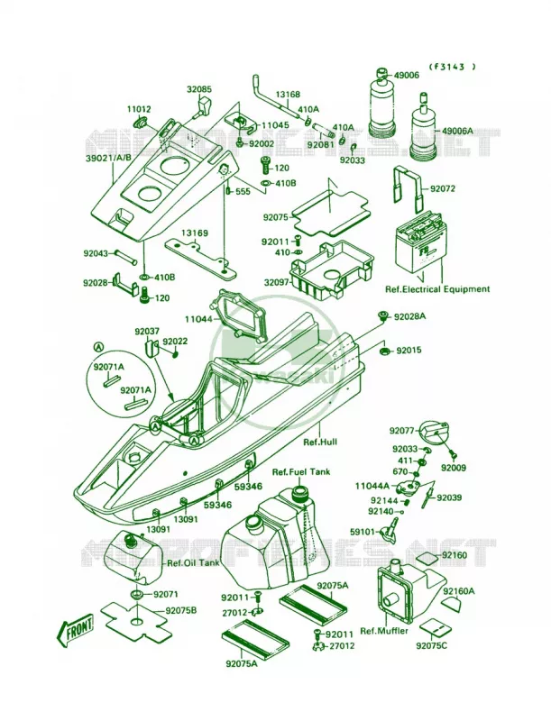Hull Fittings Kawasaki JET SKI 300 1991 300 SX  JS300-A5