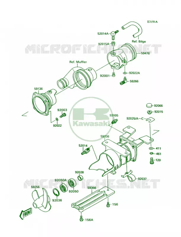 Jet PumpJS300-A2A3A4A5 Kawasaki JET SKI 300 1991 300 SX  JS300-A5
